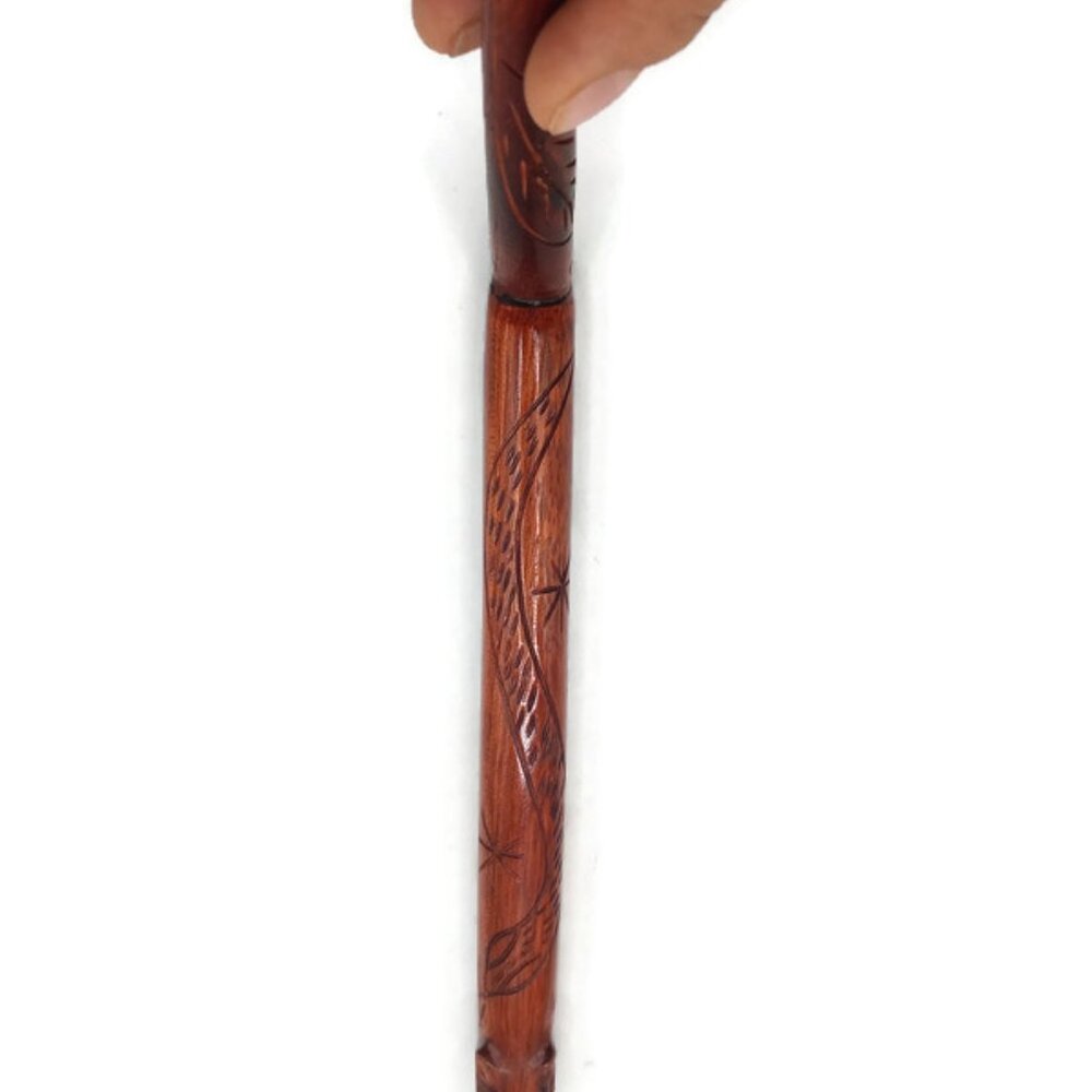 Unisex Tepi Carved Snake Design Bloodwood